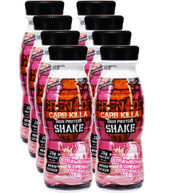 Grenade Carb Killa Shake Strawberries & Cream, 8er Pack (EINWEG) zzgl. Pfand