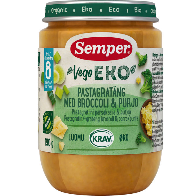 Semper Pastagratäng Broccoli & Purjolök Eko