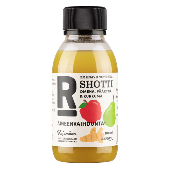 Rajamaen Frugtshot m. Æble, Pære & Gurkemaja