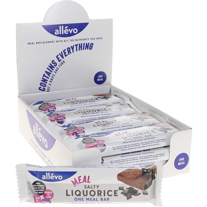 Allévo 20-pak Måltidserstatningsbar Saltet Lakrids