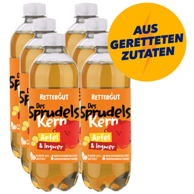 Rettergut Apfel & Ingwer Erfrischungsgetränk, 6er Pack (EINWEG) zzgl. Pfand