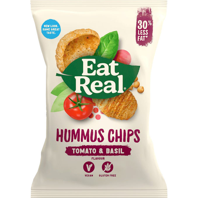 Eat Real Hummus Chips Tomate & Basilikum (Snacksize)