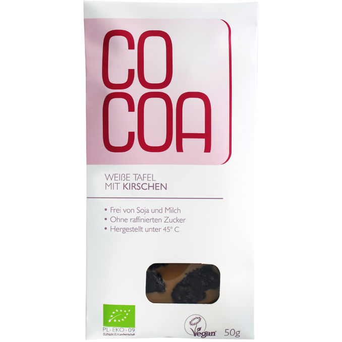 COCOA BIO Weiße Tafel mit Kirschen