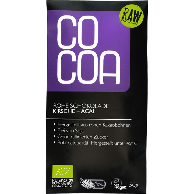 COCOA BIO Rohe Schokolade Kirsche-Acai