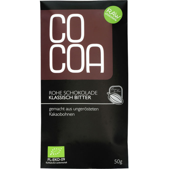 COCOA BIO Rohe Schokolade Klassisch Bitter