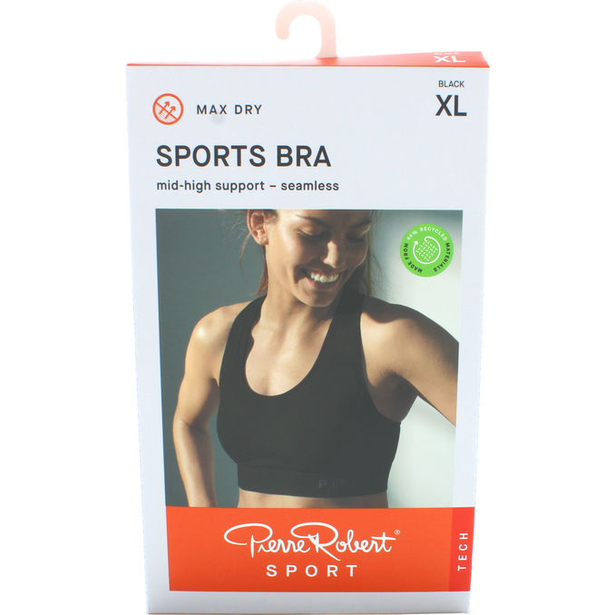 Pierre Robert Sport-BH - Medium Support Svart Stl XL