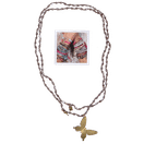 Icon Necklace Drop Crystal Butterfly Grey