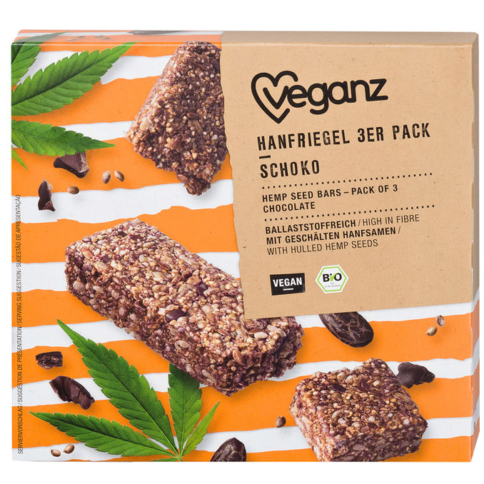 Veganz BIO Hanfriegel Schoko, 3er Pack