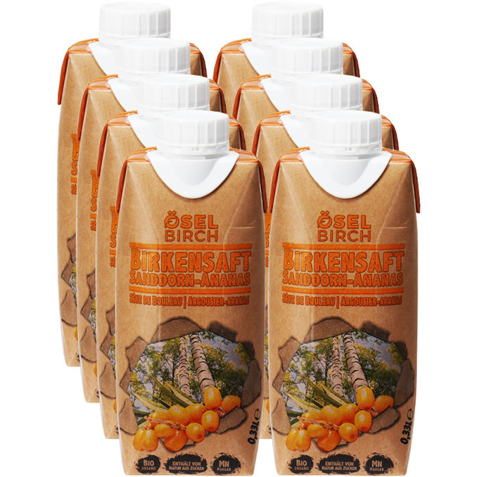 ÖselBirch BIO Birkensaft Sanddorn & Ananas, 8er Pack