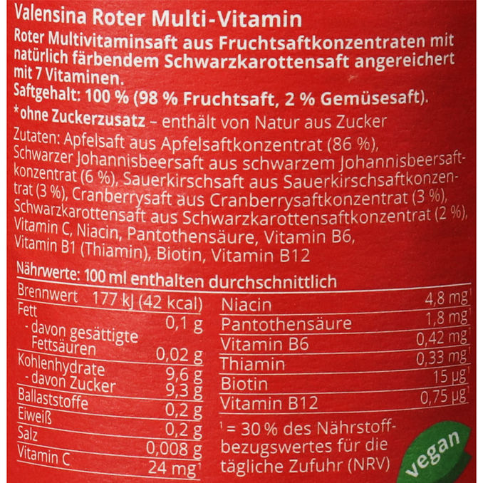 Valensina Roter Multi-Vitamin, 6er Pack