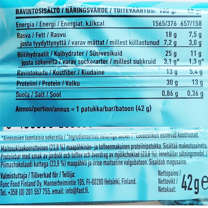 Fast Proteiinipatukat Peanut Toffee 15-pack