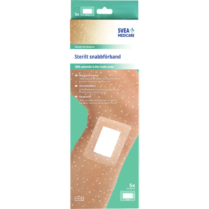 Svea Medicare Sterilt snabbförb 100% vattentätt 10x35 cm 5st