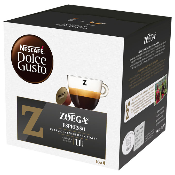 Kaffekapslar Dolce Gusto Zoegas Espresso 16 Pack 16 X 7g Fran Zoegas Matsmart