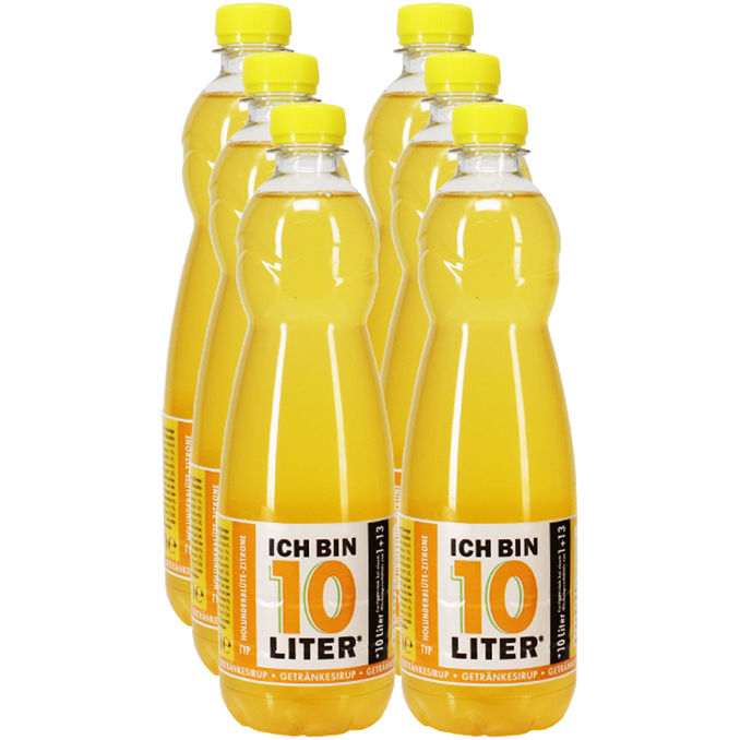 ICH BIN 10 LITER Getränkesirup Holunderblüte-Zitrone, 6er Pack