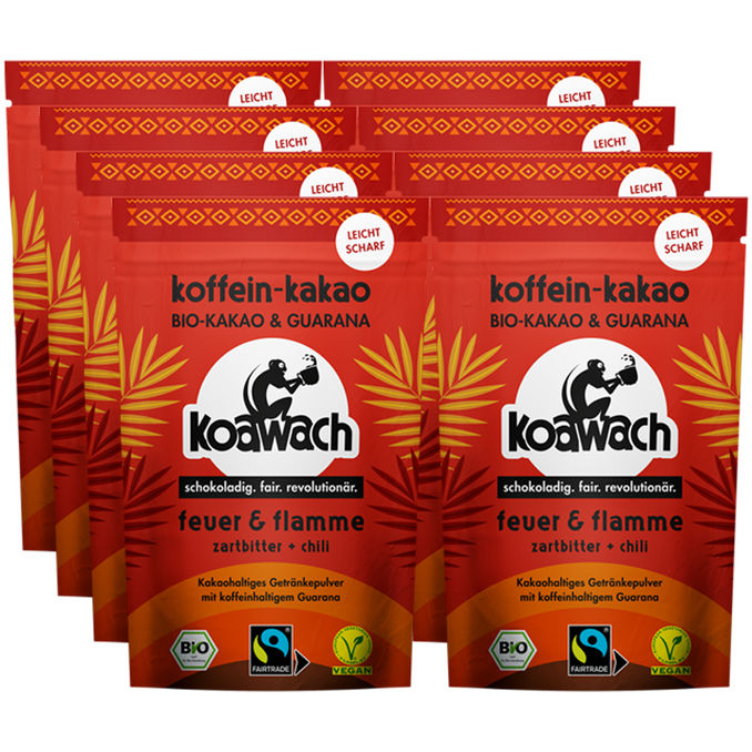 Koawach BIO Koffein-Kakao Feuer & Flamme, 8er Pack