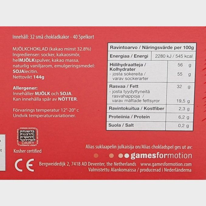 Games for motion Alias Choklad Spel