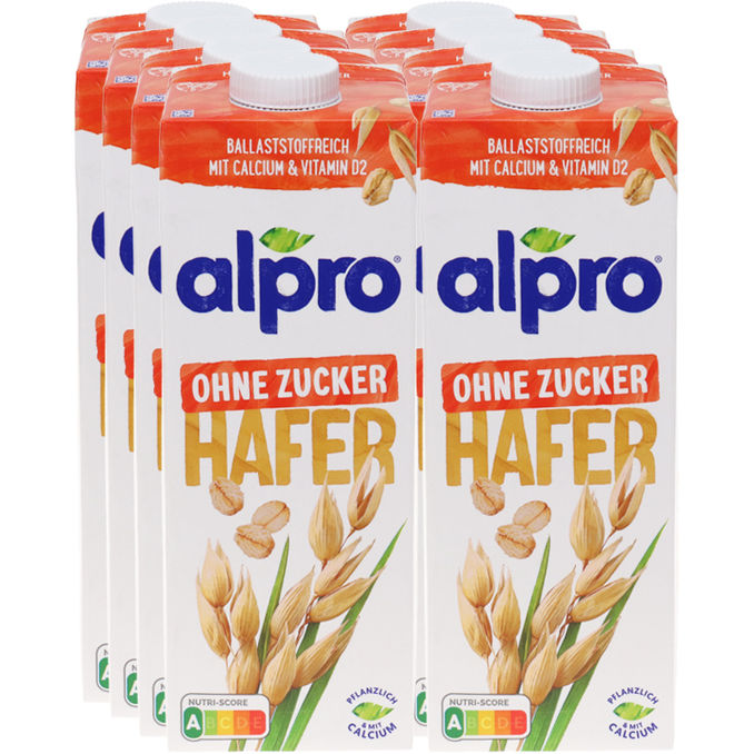 Alpro Haferdrink Ohne Zucker, 8er Pack