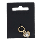 Pilgrim - Charm med Hjerte Usmykket med Klare Krystalsten (Guldbelagt)