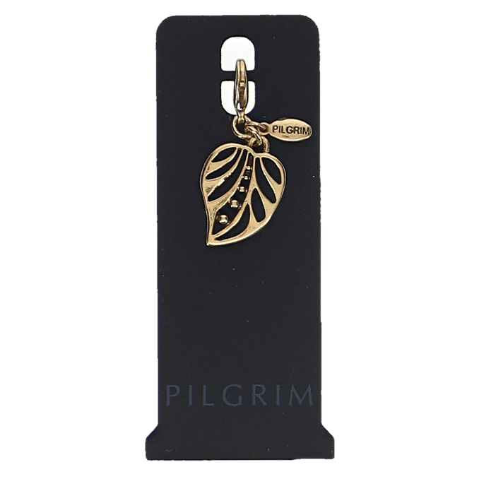 Pilgrim Charm Blad Guldbelagt