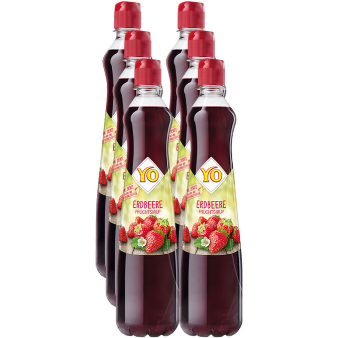 YO Fruchtsirup Erdbeere, 6er Pack