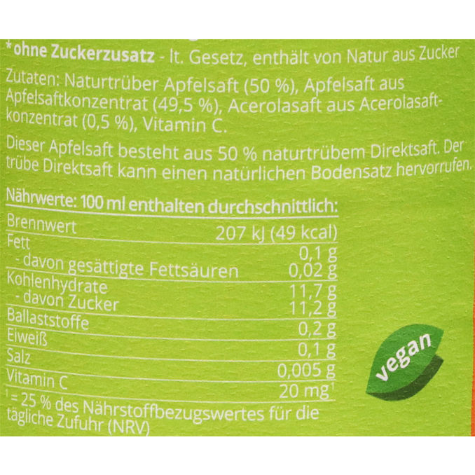 Valensina Milder Apfel (mild & trüb), 6er Pack