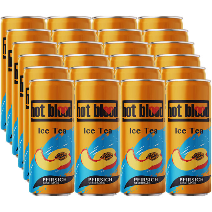 Hot Blood Eistee Pfirsich, 24er Pack (EINWEG) zzgl. Pfand