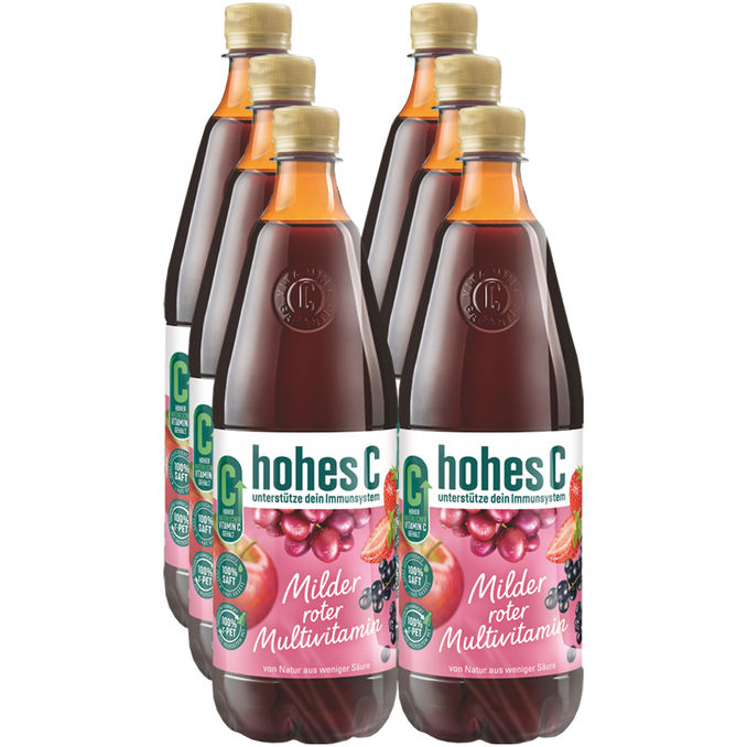 Hohes C Milder roter Multivitaminsaft, 6er Pack