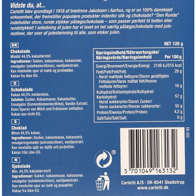 Carletti Mörk Chokladkaka "Den Runde"