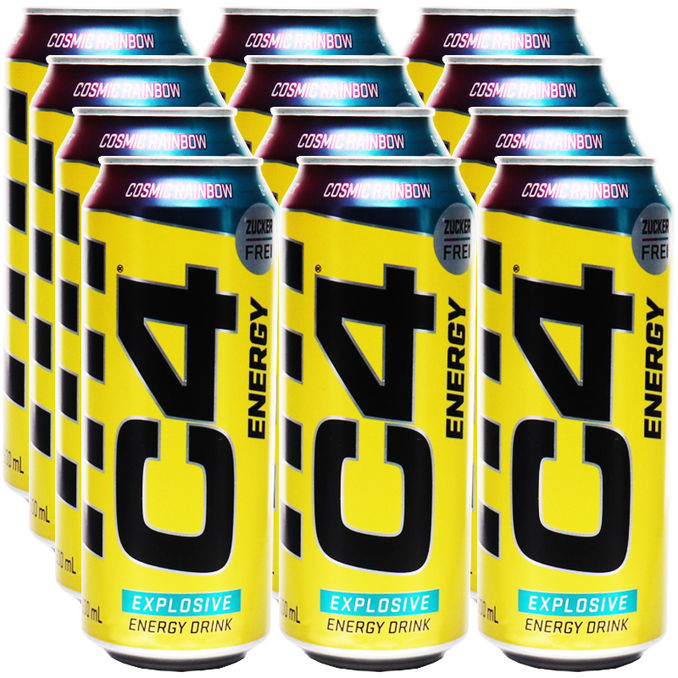 C4 Energy Energy Drink Cosmic Rainbow (zuckerfrei), 12er Pack (EINWEG) zzgl. Pfand