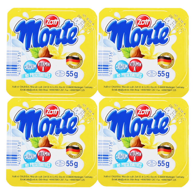 Monte Milchdessert Vanille, 4er Pack