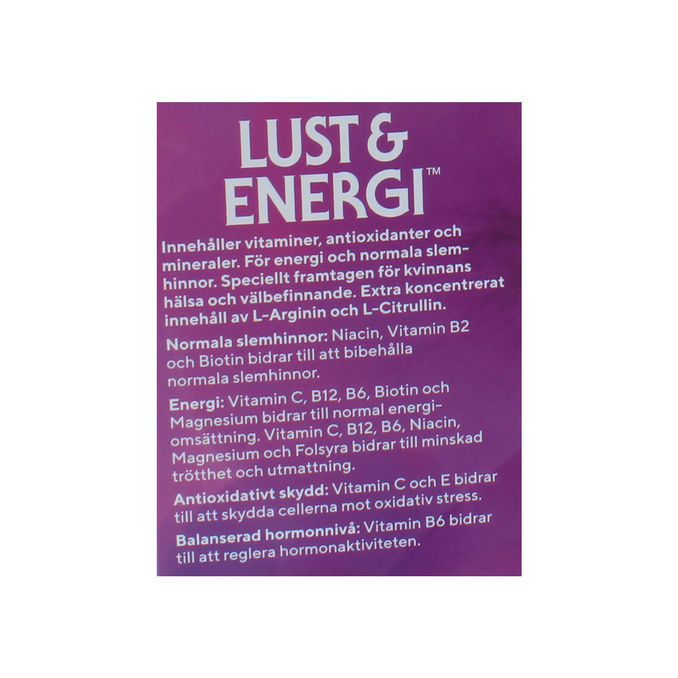RFSU Kosttilskud Lust & Energy Kvinde