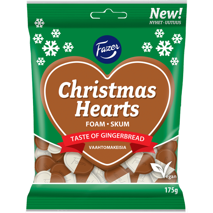 Fazer Christmas Hearts -vaahtomakeiset