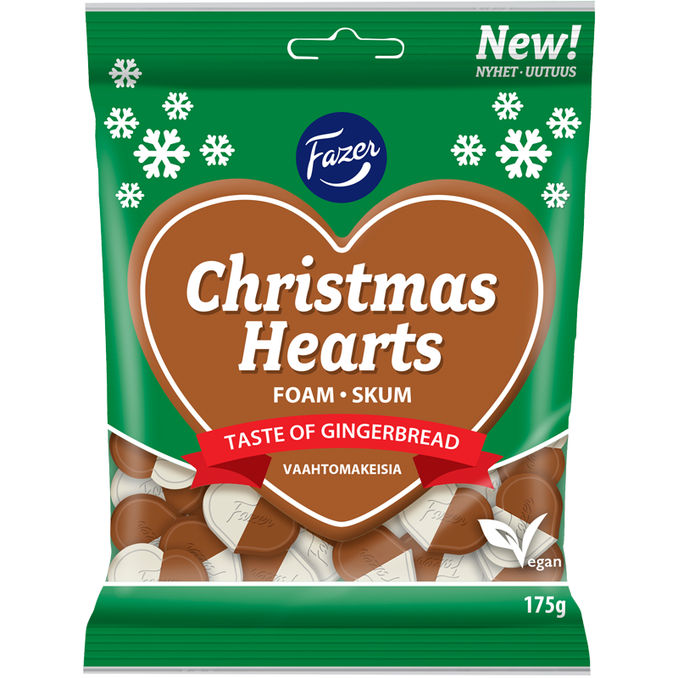 Fazer Christmas Hearts -vaahtomakeiset