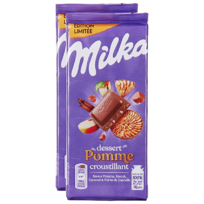 Milka Apfelstückchen, Keks & Karamell, 2er Pack
