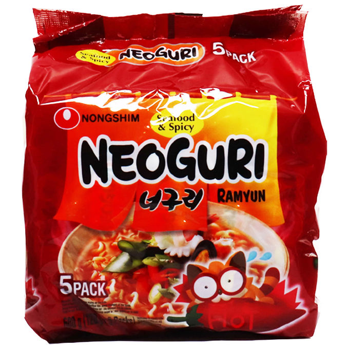 Neoguri Instant-Nudelsuppe Meeresfrüchte, scharf (5er Pack)