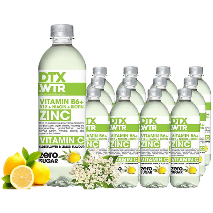 DTX WTR Vitamiinijuoma Elderflower & Lemon 12-pack