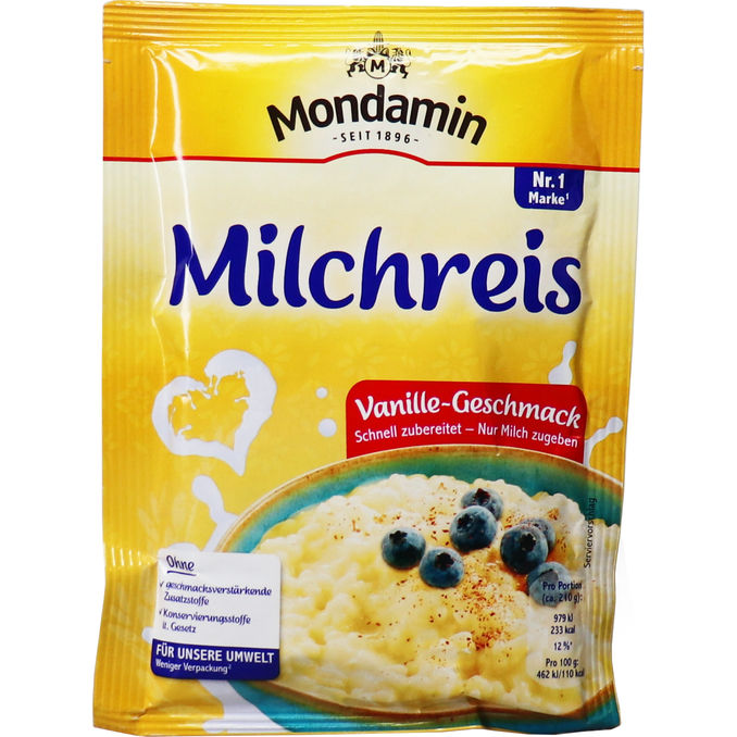 Mondamin Milchreis Vanille Geschmack