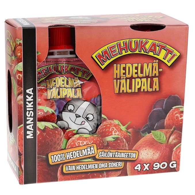 Mansikka Hedelmävälipala, 4 x 90 g, Mehukatti | Matsmart