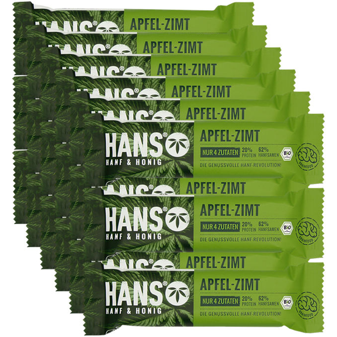 HANS BIO Hanf Riegel Apfel-Zimt, 18er Pack