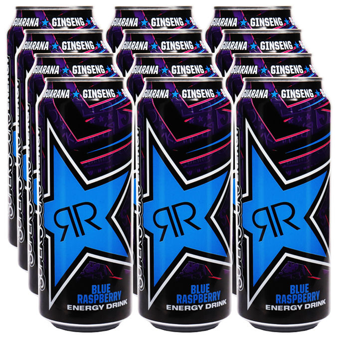 Rockstar Super Sour Blue Raspberry, 12er Pack (EINWEG) zzgl. Pfand