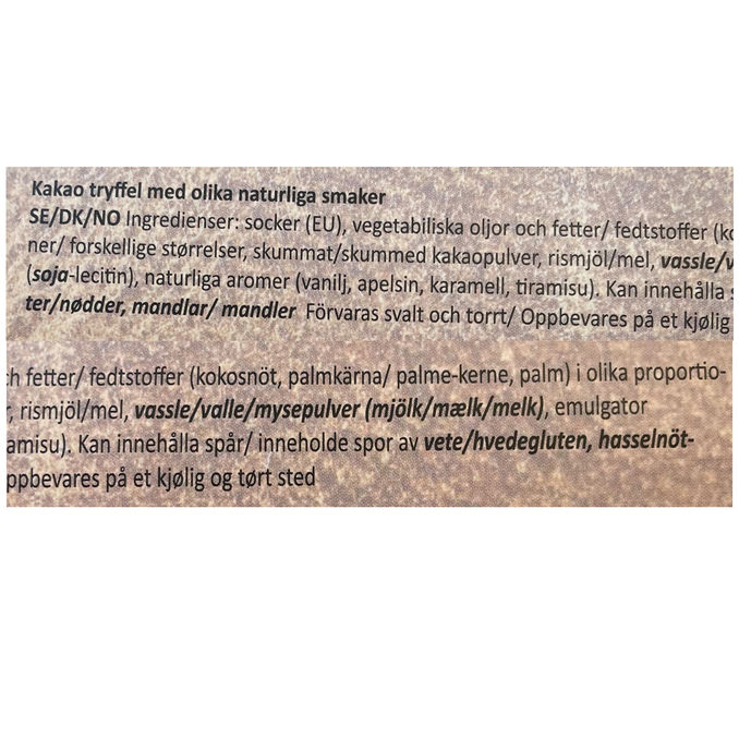 Carl choklad Tryffelask