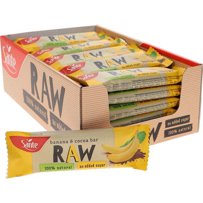 Sante Raw Bar Banan & Kakao 36-pak