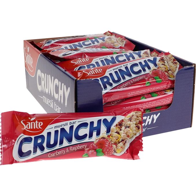 Sante Crunchy Bar m. Tranebær & Hindbær 25-pak
