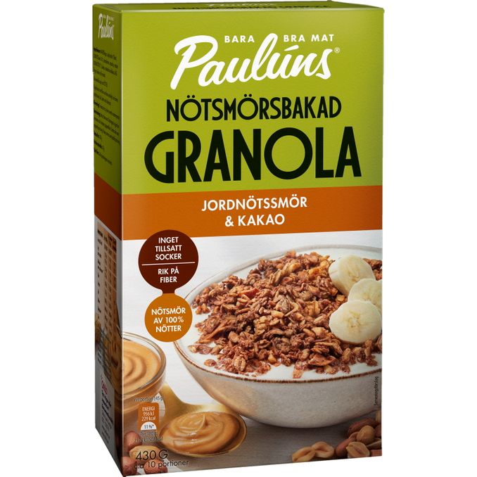Paulúns Granola Jordnötssmör & Kakao