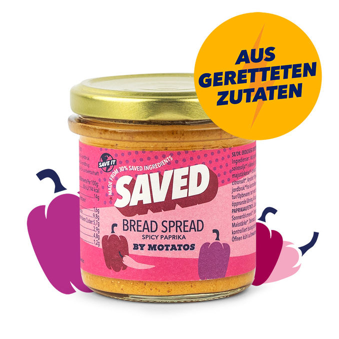 SAVED By Motatos BIO Brotaufstrich Paprika Pikant
