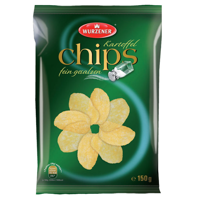 WURZENER Kartoffelchips fein gesalzen