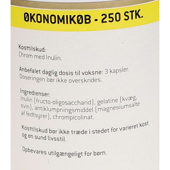 Fitness pharma Fitness Pharma Chrom m. inulin Økonomi-køb 250 stk