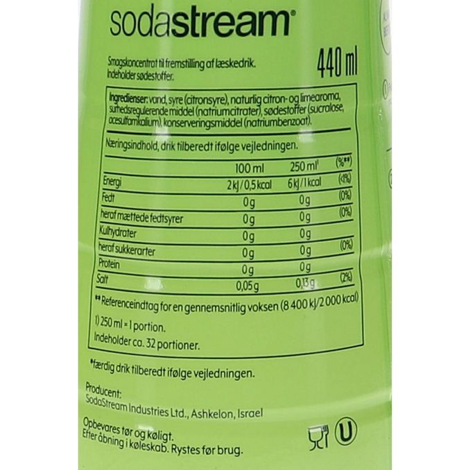 Næringsindhold 3-pak Soda Stream 7UP Free Uden sukker 