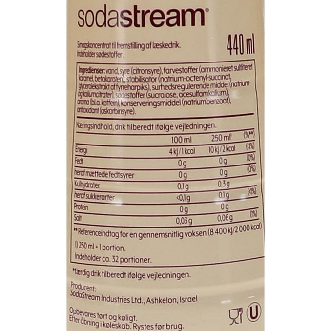 Næringsindhold 3-pak Soda Stream Schwip Schwap Zero Cola/Orange 440ml.