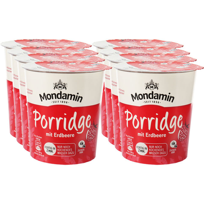 Mondamin Porridge Erdbeere, 8er Pack